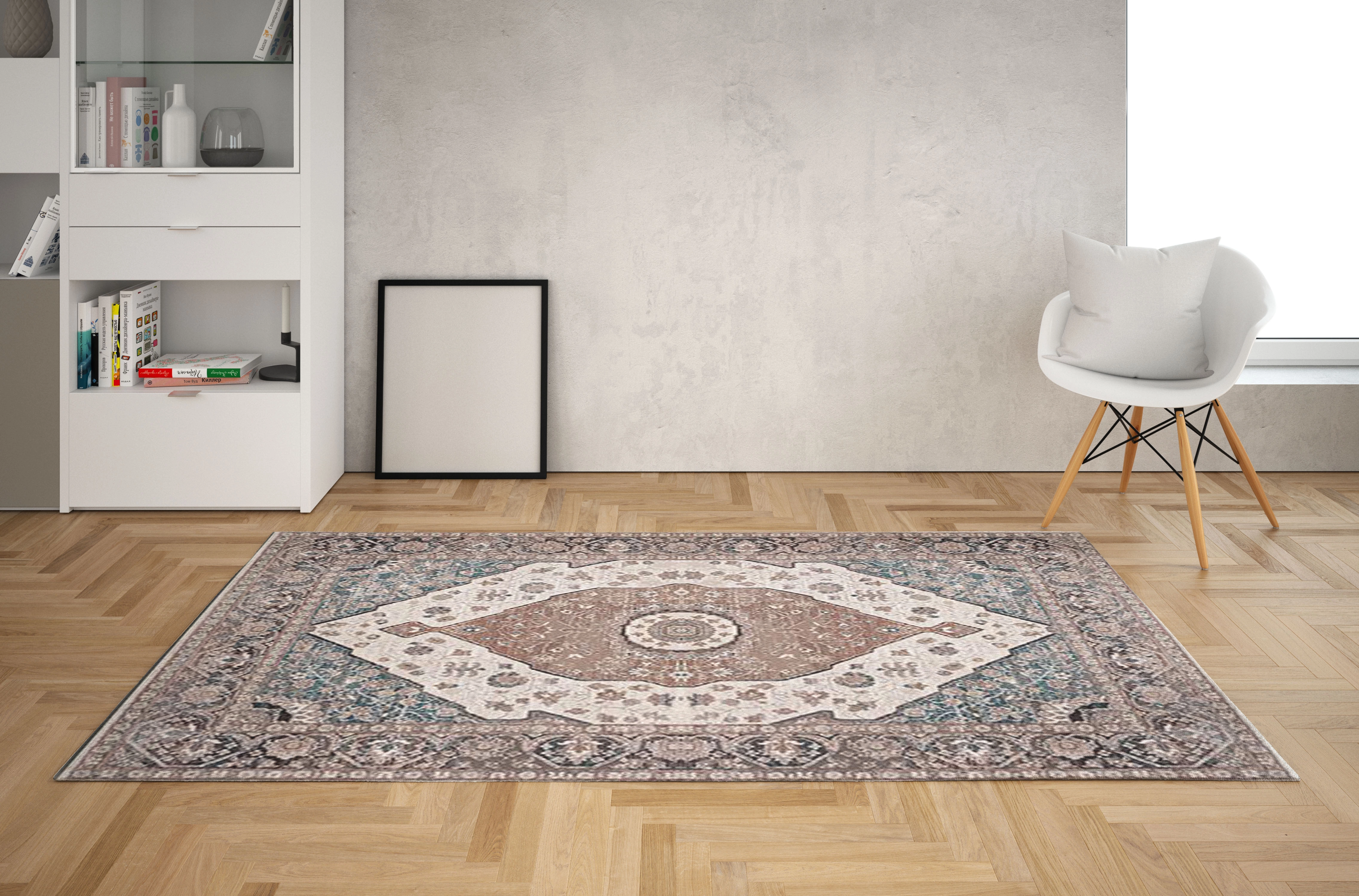 طرح خنکای ساحل - فرشینه و فرش چاپی کد O118 - 150*100