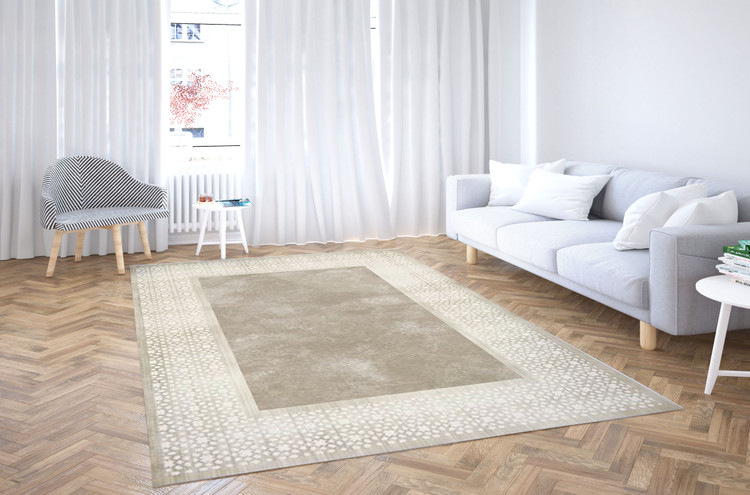 فرش مینیمال کرم و بژ - فرشینه و فرش مدرن کد M332