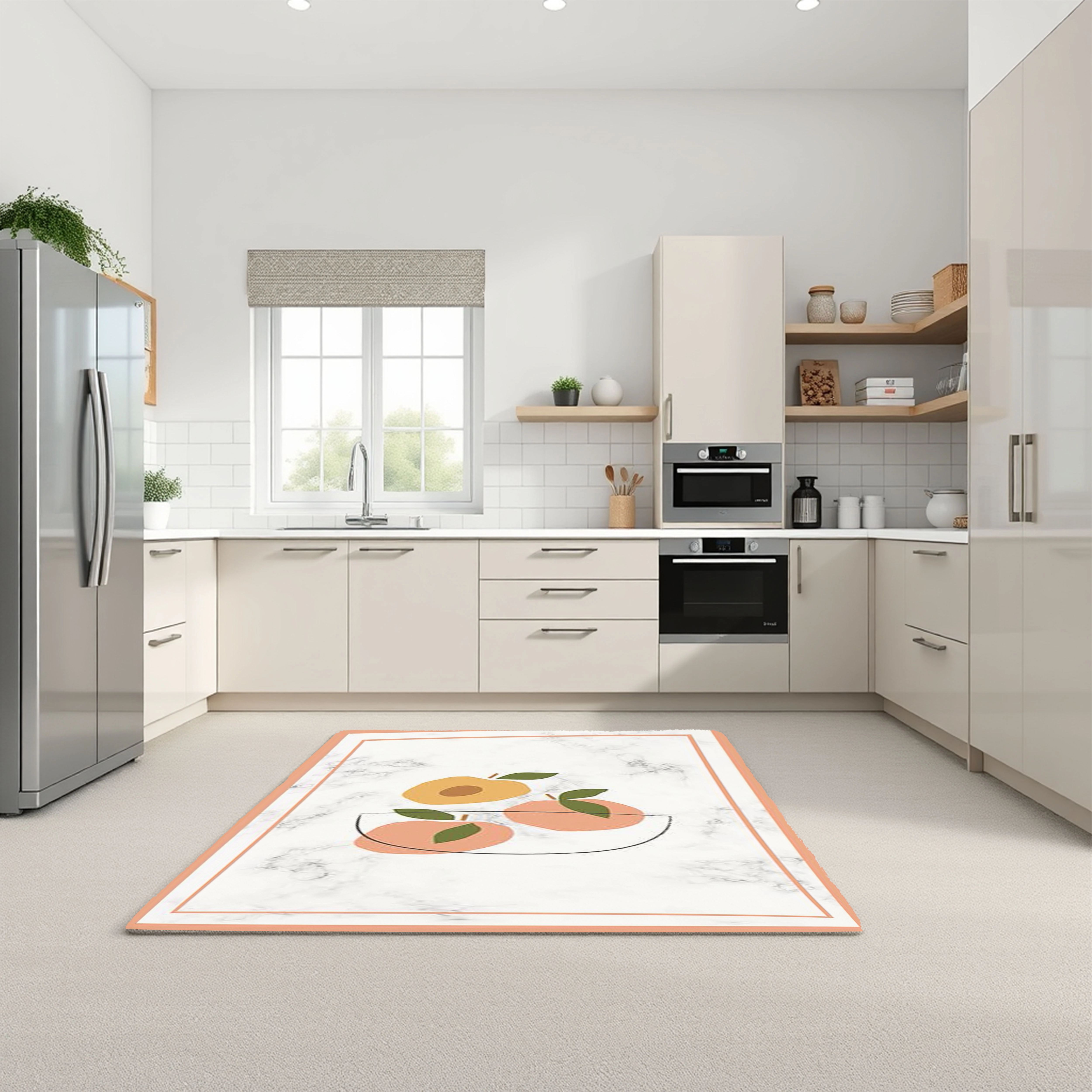 فرش میوه‌ای مدرن - فرشینه و فرش آشپزخانه کد K111 - 50*80