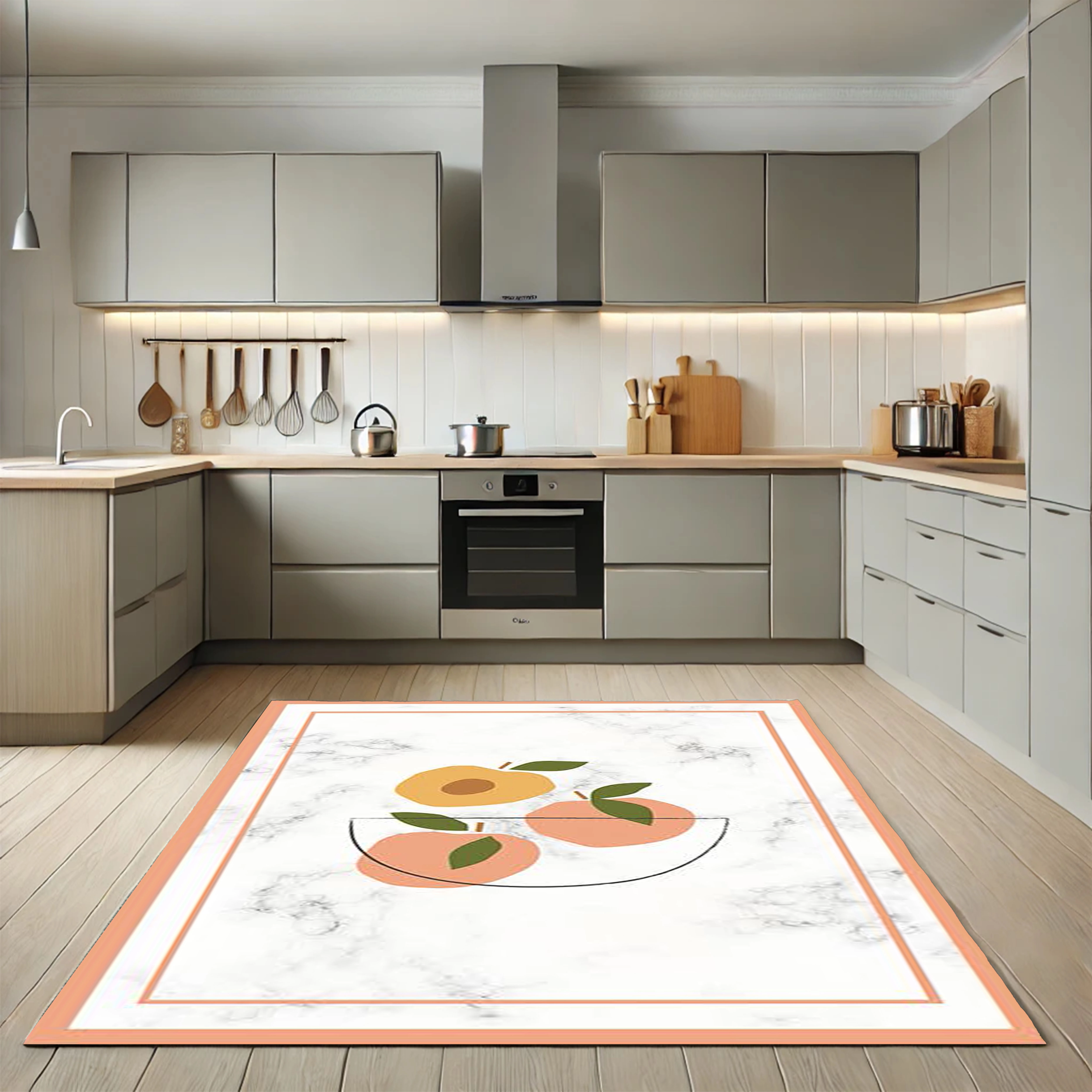 فرش میوه‌ای مدرن - فرشینه و فرش آشپزخانه کد K111 - 50*80