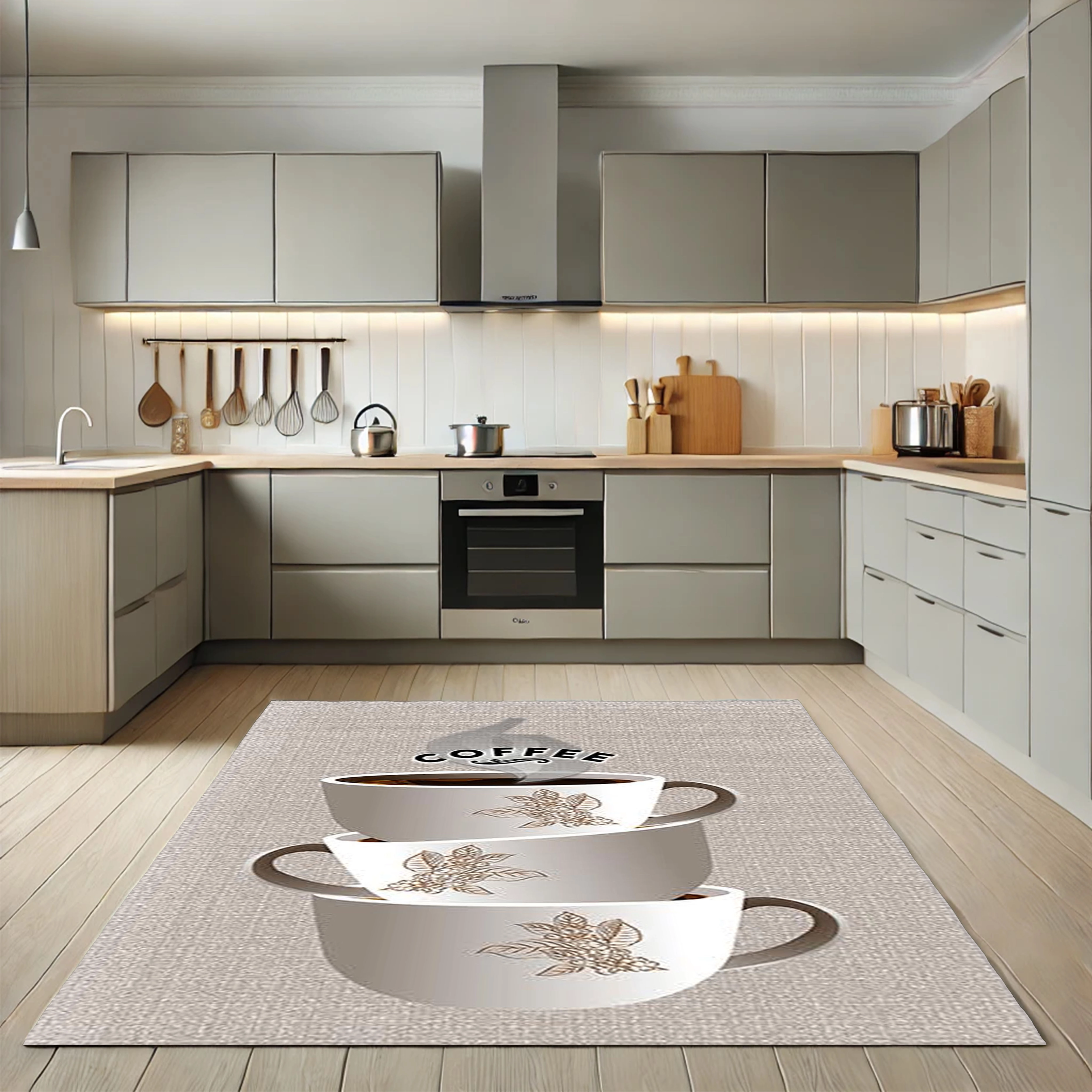 فرش فنجان قهوه - فرشینه و فرش آشپزخانه کد K145 - 50*80