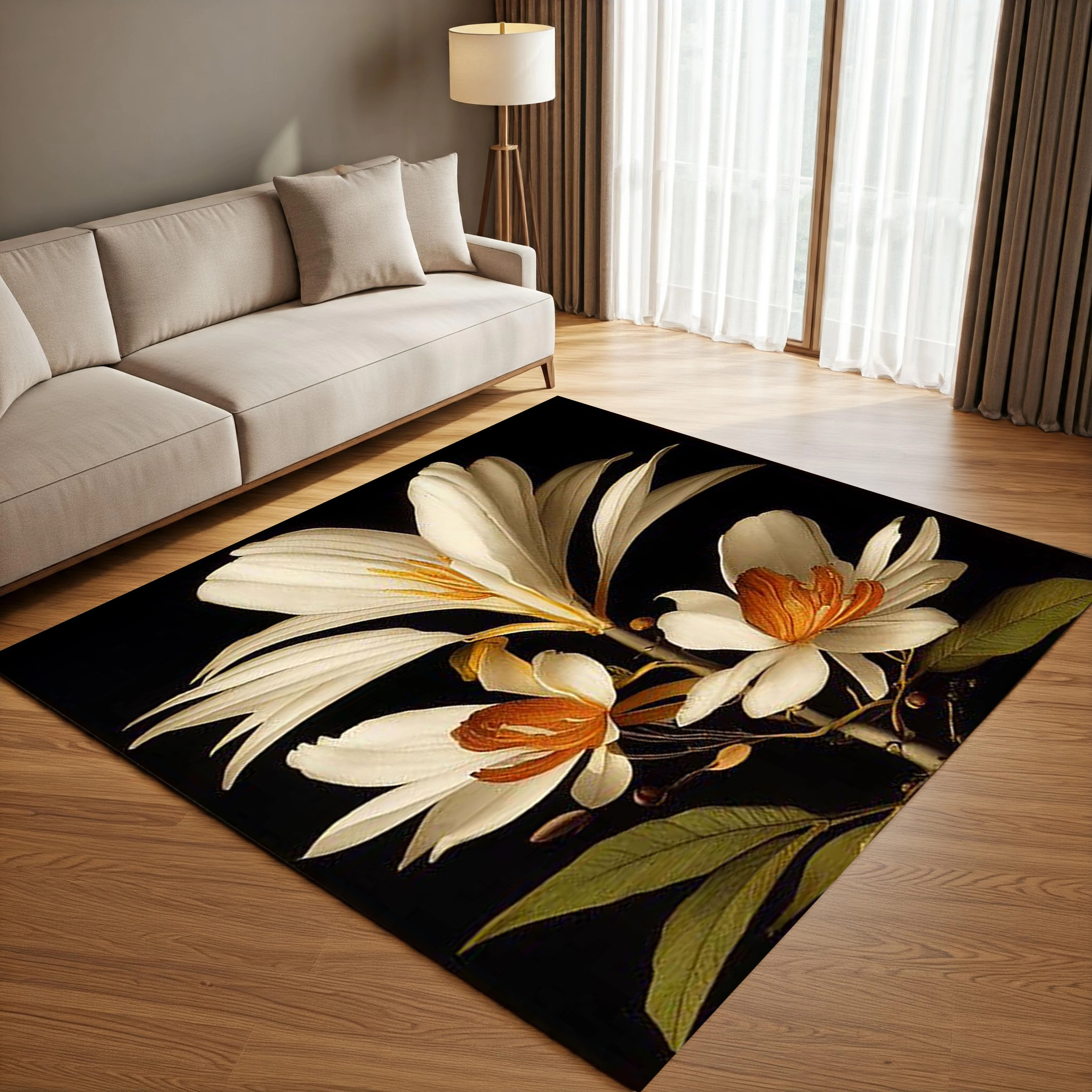 فرش گل یاسمن - فرشینه و فرش مربعی کد Q122 - 75*75