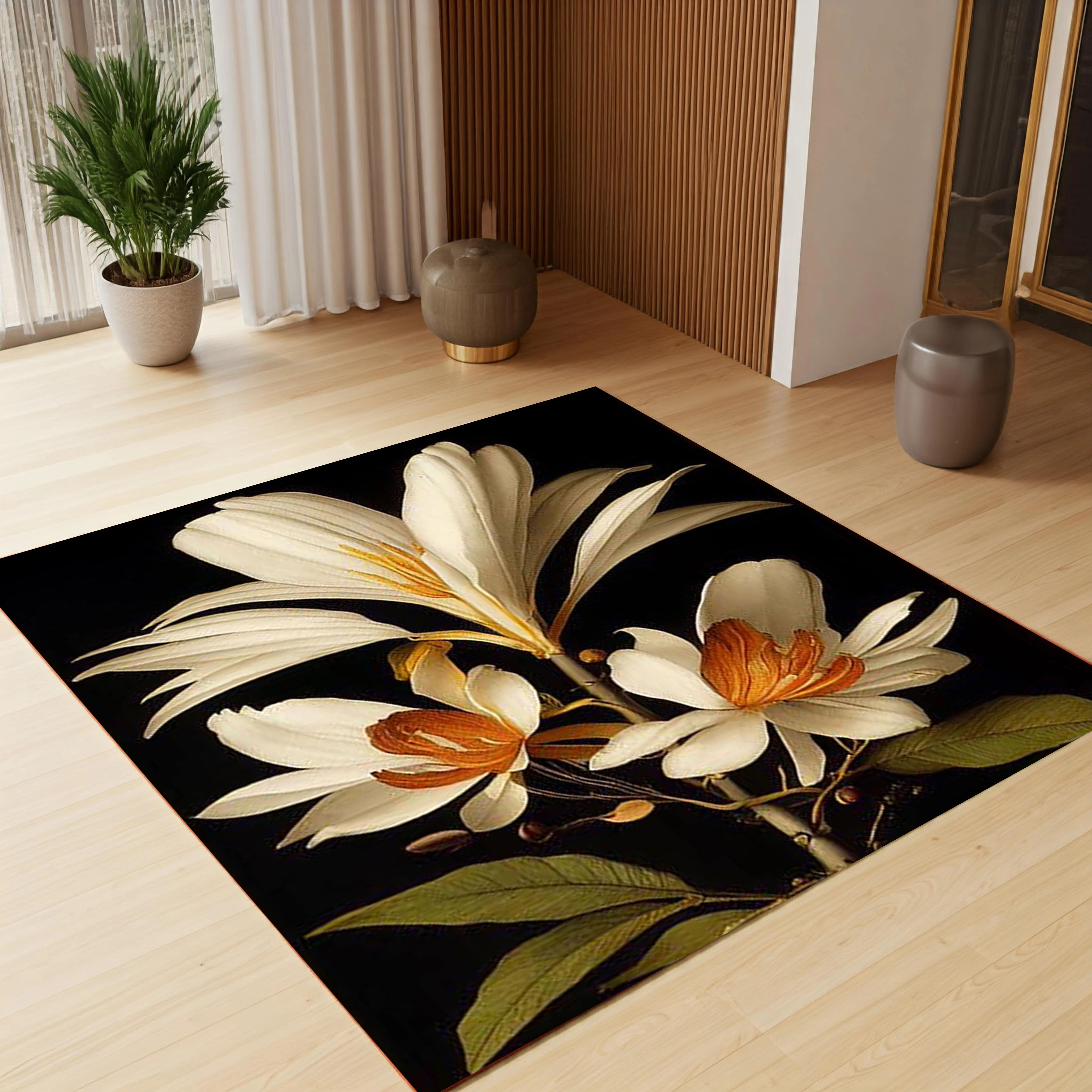 فرش گل یاسمن - فرشینه و فرش مربعی کد Q122 - 75*75