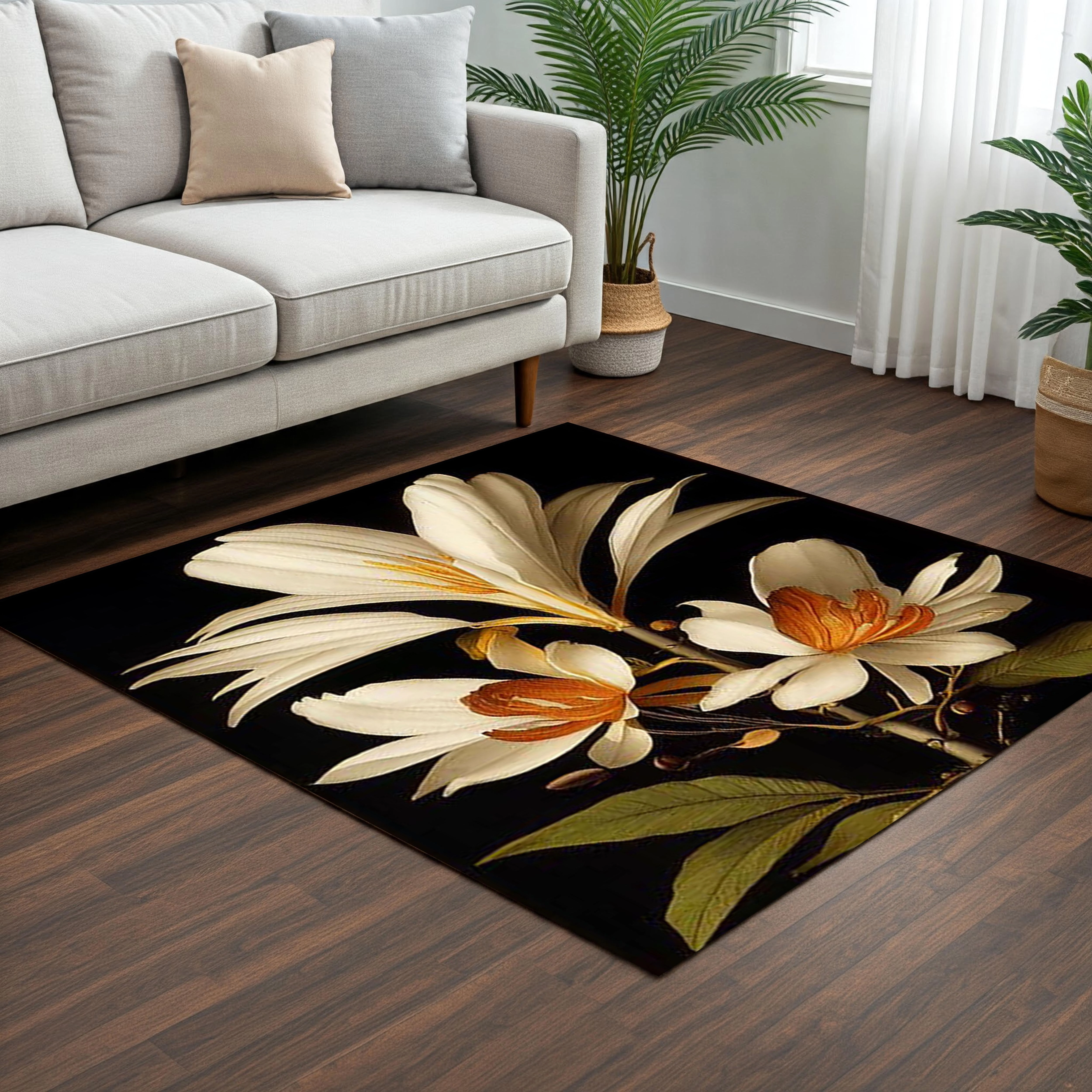 فرش گل یاسمن - فرشینه و فرش مربعی کد Q122 - 75*75