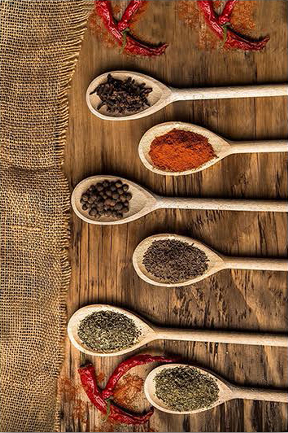 فرش چاپی ادویه‌جات سنتی - فرشینه و فرش آشپزخانه کد K112