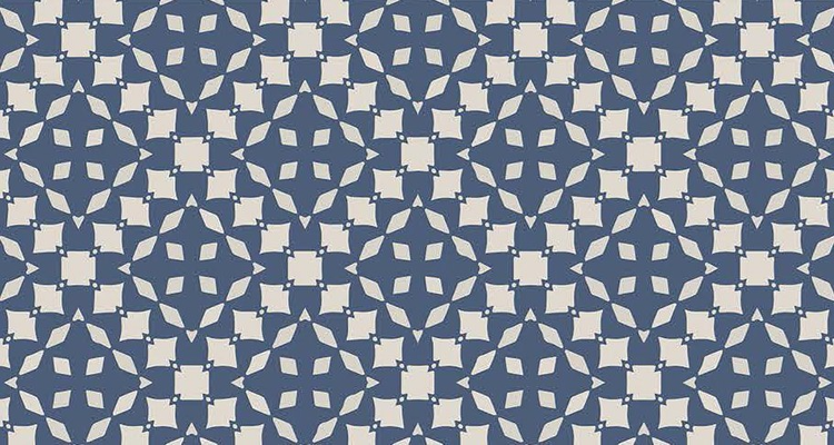 فرش راهرویی با طرح هندسی کاشیهای آبی - فرشینه و فرش چاپی کد R156