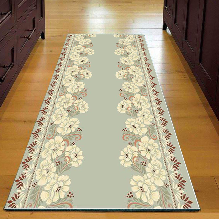 فرش راهرویی گلدار سبز - فرشینه و فرش چاپی کد R140