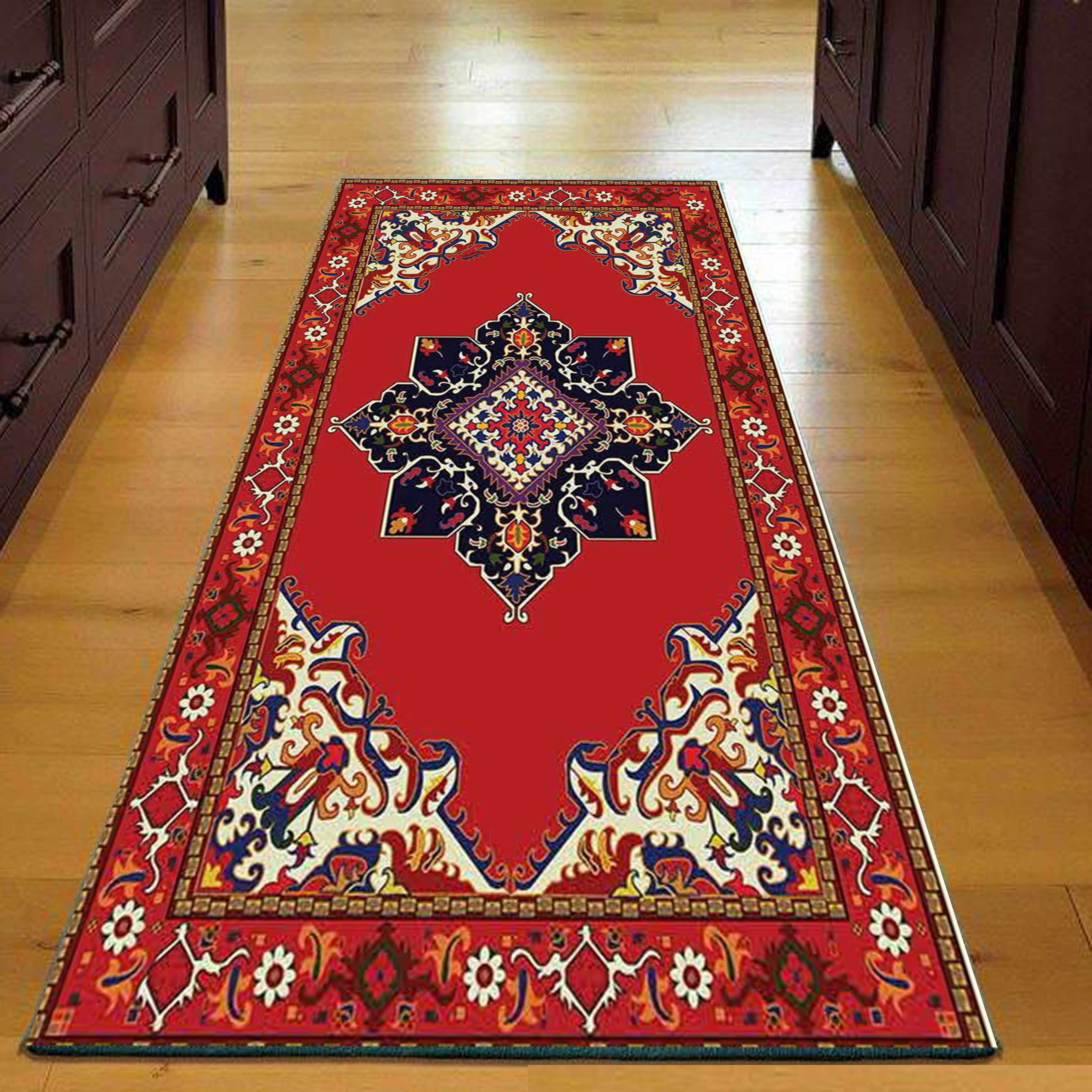 فرش راهرویی افشان سرخ - فرشینه و فرش چاپی کد R115