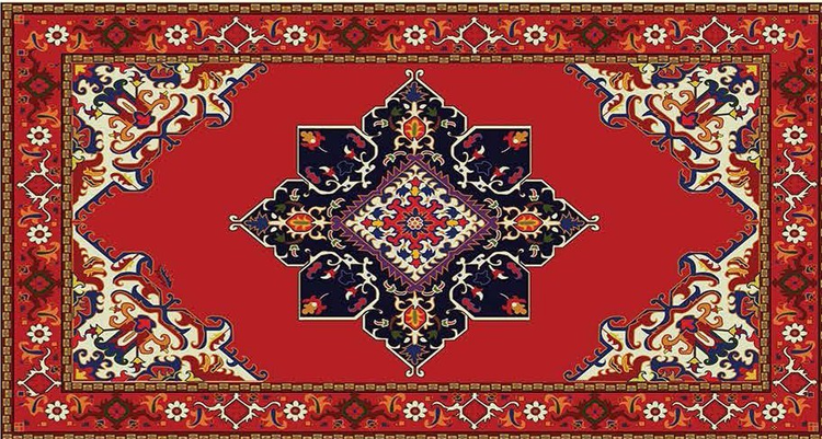 فرش راهرویی افشان سرخ - فرشینه و فرش چاپی کد R115