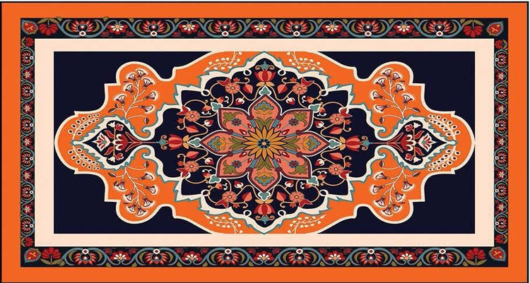فرش راهرویی آتش مهرگان - فرشینه و فرش چاپی کد R104